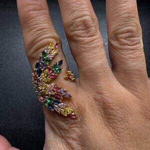 EYE CANDY LOS ANGELES Rainbow CZ Crystal Ring - Size 7